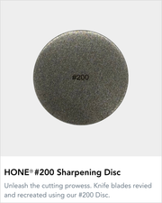 Front view of the round HONE #200 Sharpening Disc