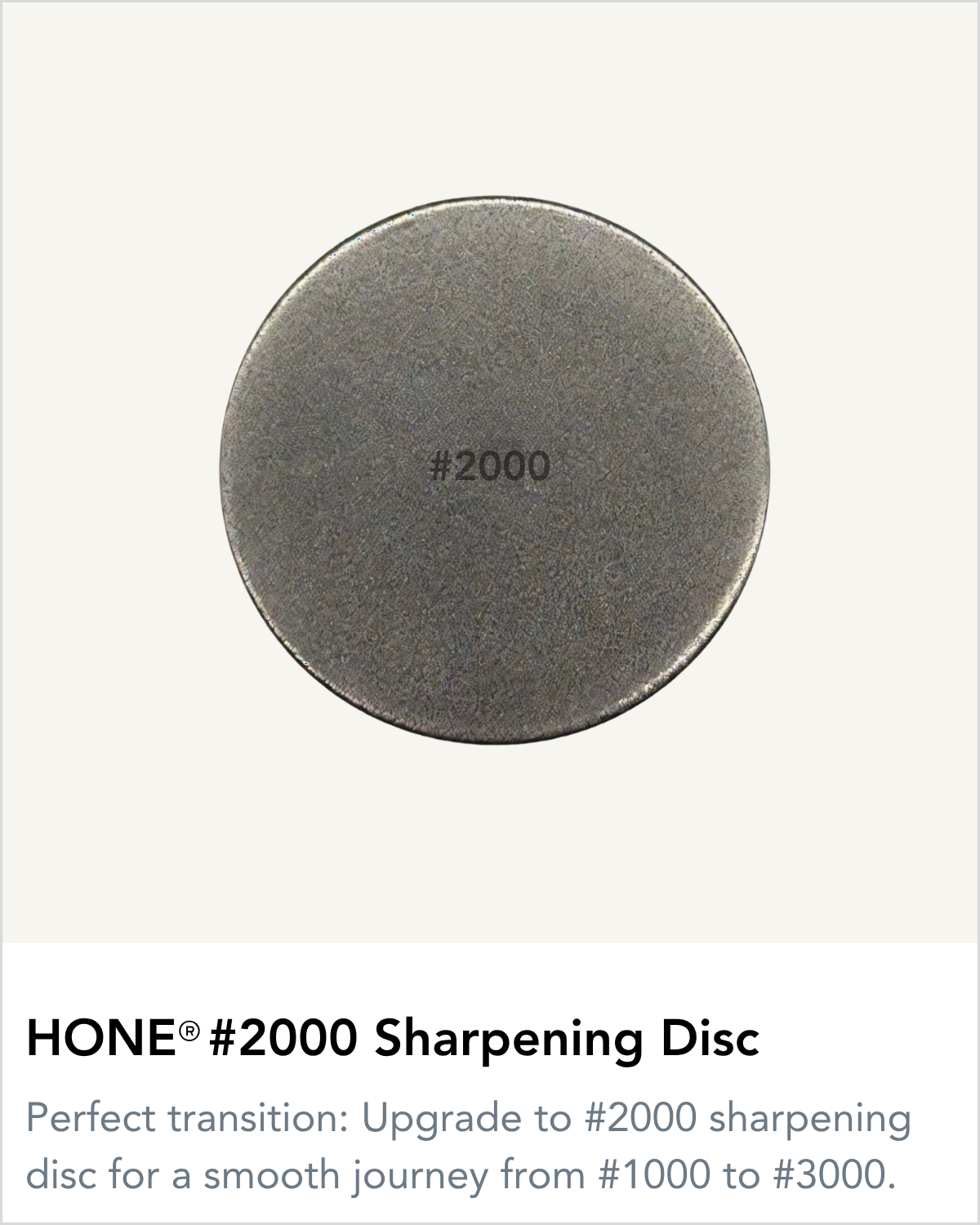 #2000 Sharpening Disc on an ivory background