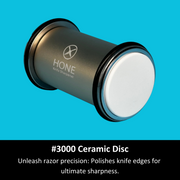 HONE Knife Sharpener with #3000 Ceramic Honing Disc attached