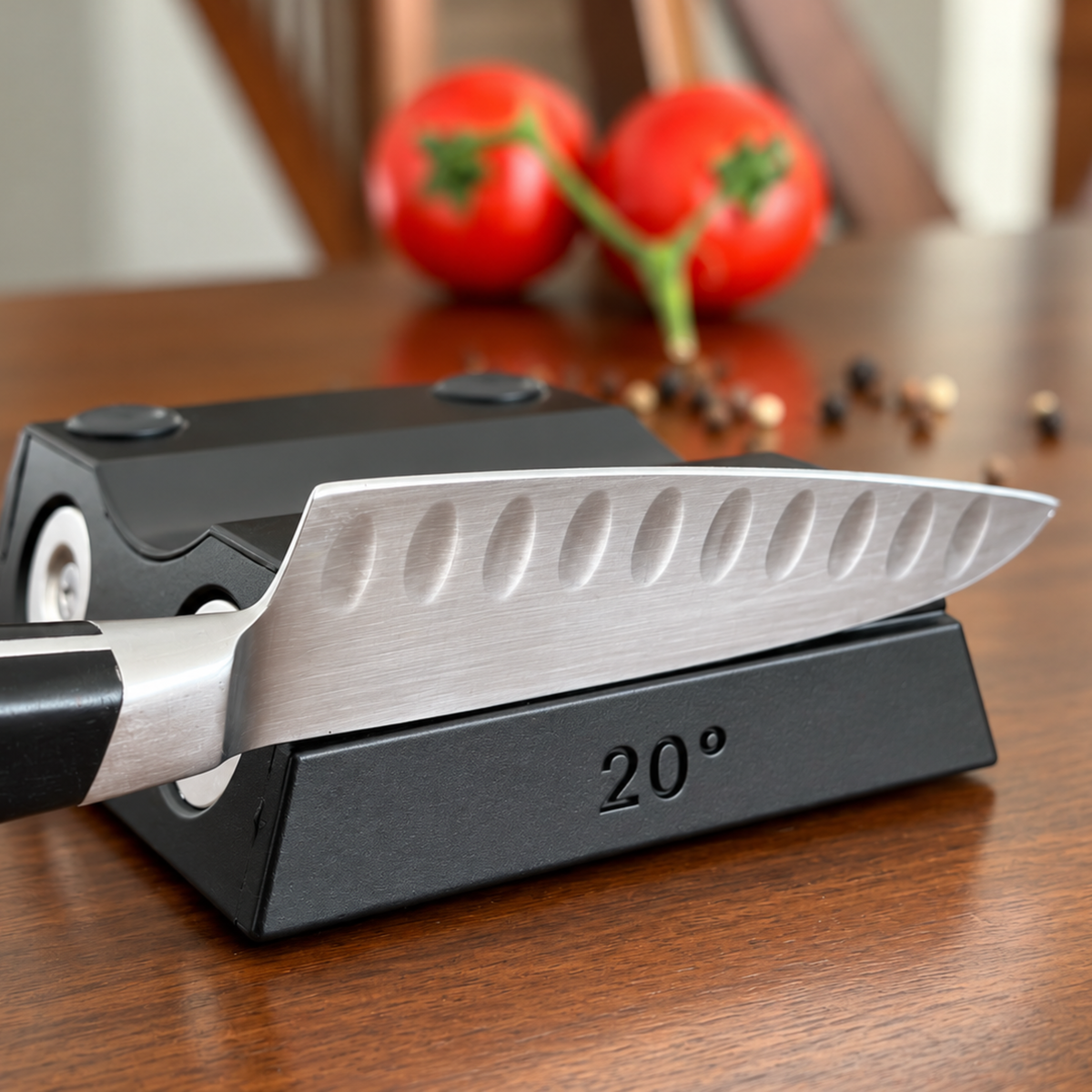 HONE Knife Holder showing its 15° and 20° sides