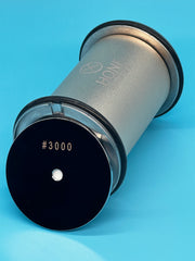 Black #3000-labelled side of the disc mounted on the HONE rolling sharpener
