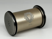 Close-up of a HONE sharpener roller engraved with a lion graphic and the text ‘zelda’