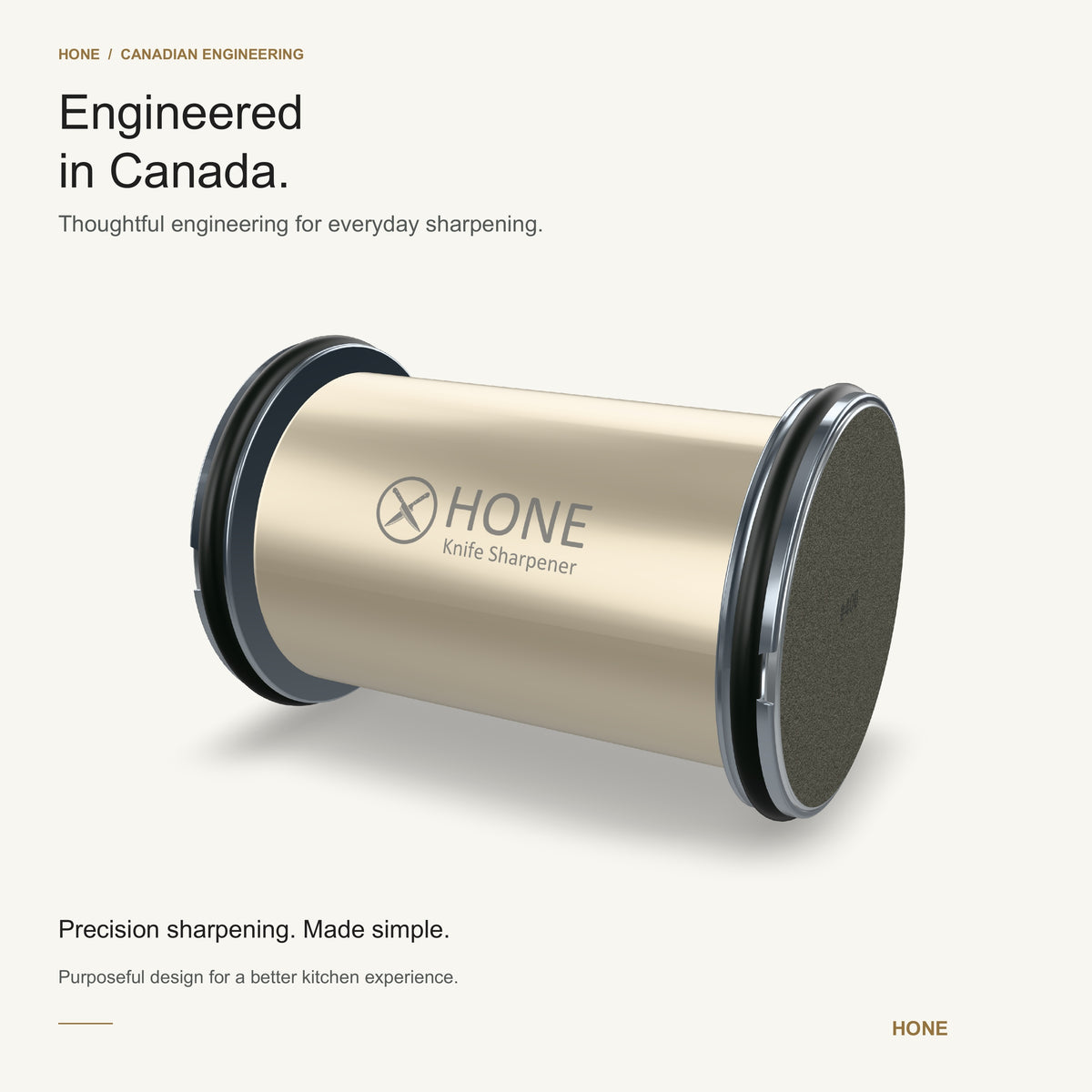 HONE rolling knife sharpener engineered in Canada