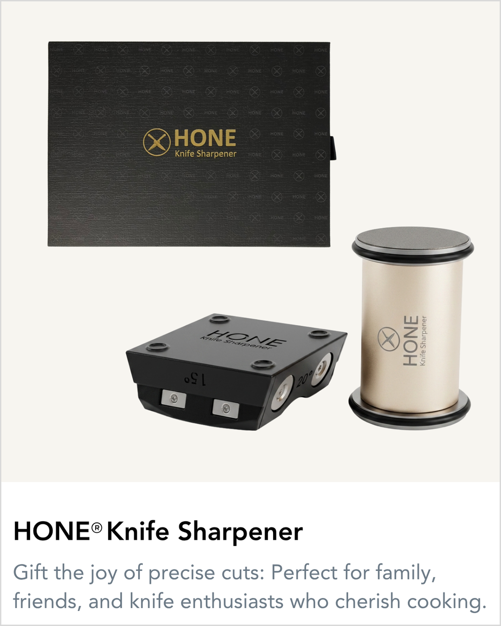 HONE Knife Sharpener with knife holder and presentation box